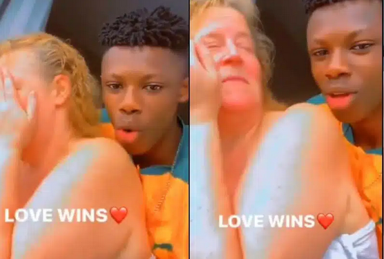 Love wins as young man shares adorable moment with Caucasian lover (Video)