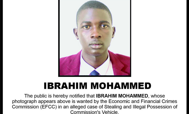EFCC declares driver wanted for stealing commission’s car