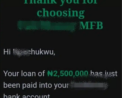 Woman accidentally takes N2.5m loan instead of N2500, to pay back N6.8m