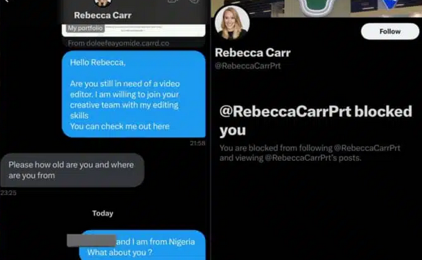 Unemployed man laments after he was blocked by an employer for being Nigerian