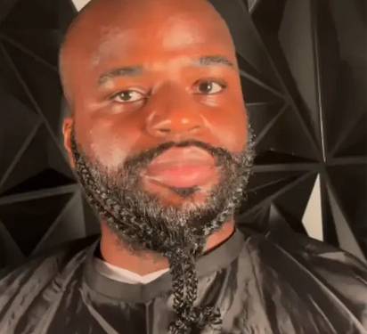 Stylist goes viral for unique braided beard on male client