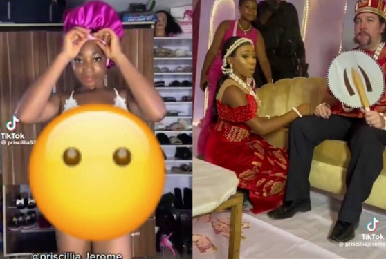 TikToker known for posting videos of herself in only underwear shocks many as she gets married