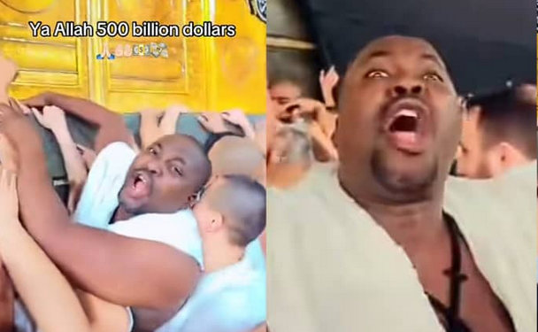 Man grips al Kaaba in Mecca, begs Allah for $500 billion
