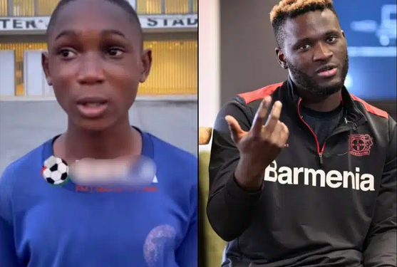 Victor Boniface reacts as 15-year-old boy he gifted his boots sells them for $100