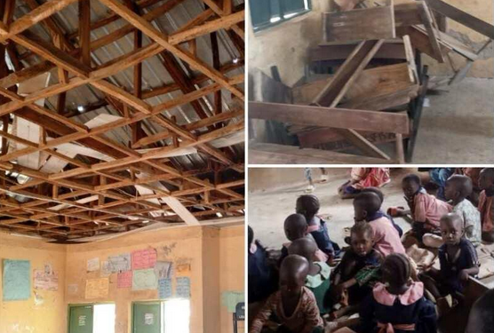 No desks, No chairs: Abuja pupils sit on bare floor, teachers on windows for classes