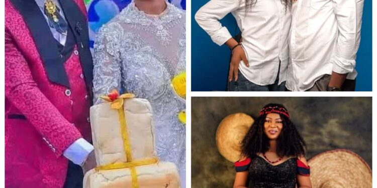 Nigerian man recalls how people mocked him and his wife over her makeup and for using bread as cake on their wedding day