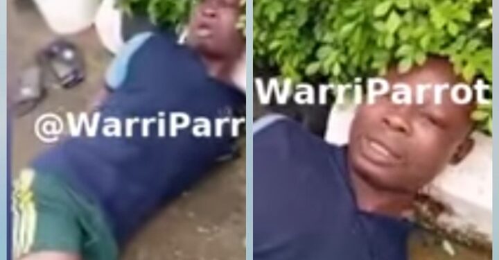 Vigilante Members Flog Man For Raping A Girl In Enugu (Video)