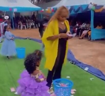 ‘Little Most Beautiful Queen’ Drenched In Cash By Family To Win School Contest
