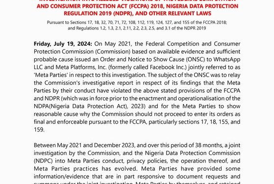 Nigeria Slams Meta With $220M Fine For Data Privacy Breach