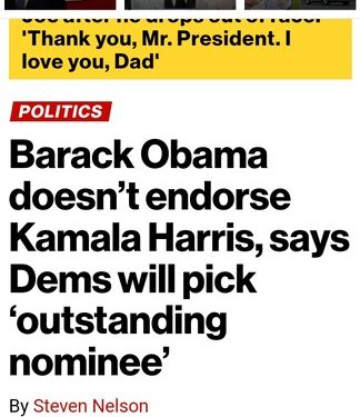 Barack Obama Refuses To Endorse Kamala Harris