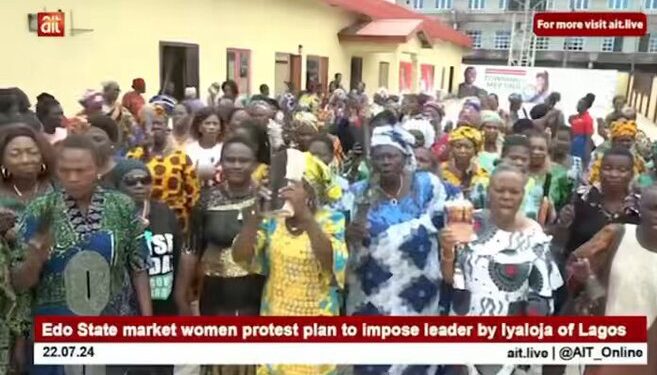 Edo Market Women Protest Against Alleged Imposition Of Iyaloja Of Lagos (Video)