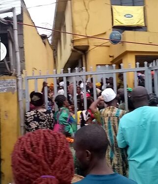 Massive Crowd At MTN Office, Ikotun (Photos)