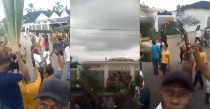 Protesters Storms Nyesom Wike’s House In Port Harcourt (Video)