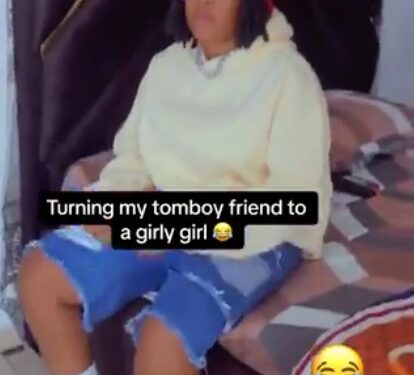 Lady Transforms Her Tomboy Friend Into A Feminine Beauty (Photos)