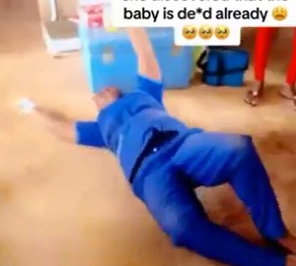 Nurse rolls on floor in thanksgiving after nearly injecting dead baby (video)