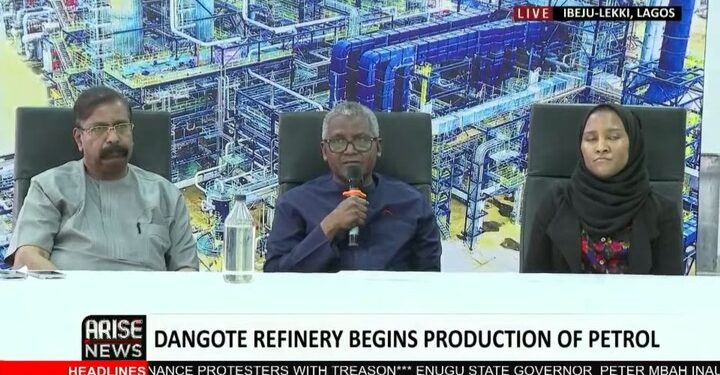 Dangote Refinery Begins Production Of Petrol (Video)