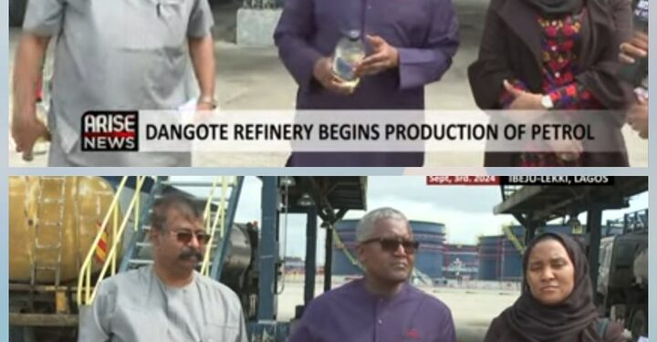 Dangote Displays Neat Petrol Samples, As Tankers Load (Video, Photos)