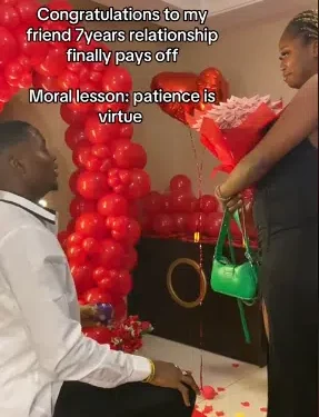 Lady’s Patience Finally Pays Off As Boyfriend Proposes After 7 Years Of Dating