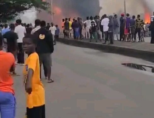 Fuel Tanker Catches Fire, Explodes In Bayelsa (Video)