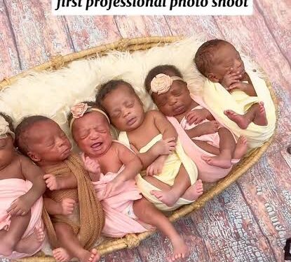 Lady Who Gave Birth To 6 Babies At Once Does Their Photoshoot (Video)