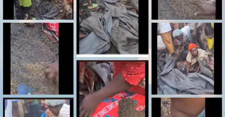 Hardship: Kaduna Residents Scavenge For Spaghetti From Fallen Trailer (Video)