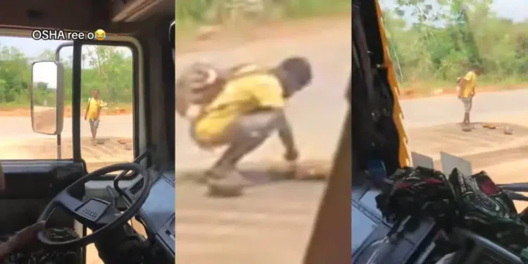 Man Eats Roadside Sacrifice Amid Economic Hardship (Photos)