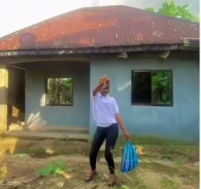 Lady Shows Off House She Bought For N1.4 Million (Photos, Video)
