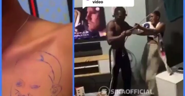 Girl Flogged By Brother After Tattooing Boyfriend’s Face On Her Chest (Photos)