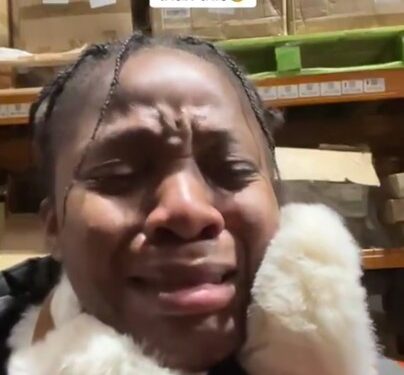 Nigerian Lady Weeps Over The Coldness Of The UK Warehouse Where She Works (Video)