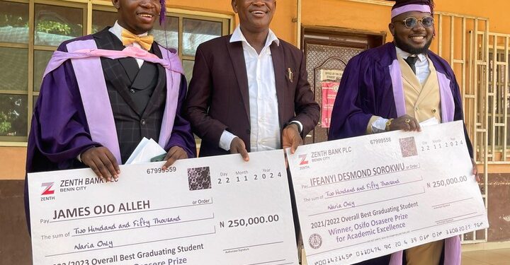 UNIBEN Best Graduating Students Get ₦‎1 Million Award