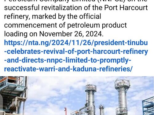 Tinubu Congratulates NNPCL, Directs Reactivation Of Warri, Kaduna Refinery