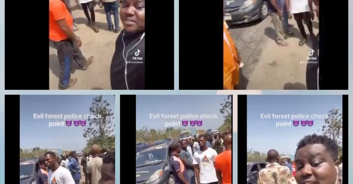 Police Officer Forced To Pay ₦350k After Breaking Glass Of ‘God Is Good’ Bus (Video)