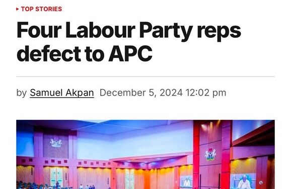 1 PDP, 4 Labour Party Rep Members Defect To APC