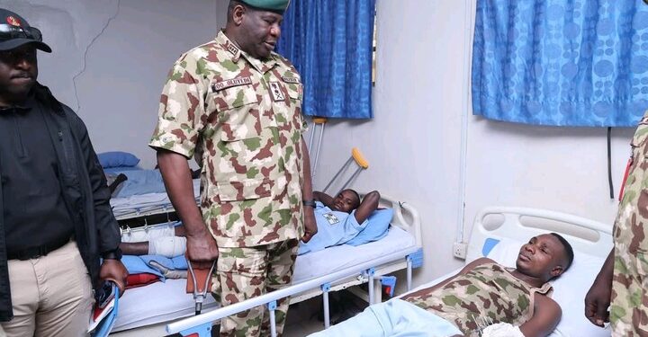 Photos Of COAS General Oluyede Visiting Some Injured Military Personnel In Borno