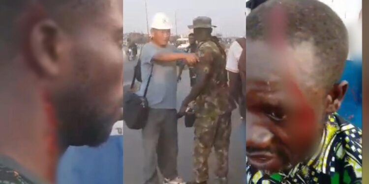 Chinese Man Orders Soldiers To Beat Workers Over Hilux Seat
