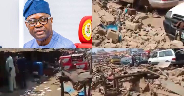 Governor Makinde Demolishes Agodi Spare Parts Market In Ibadan (Video)