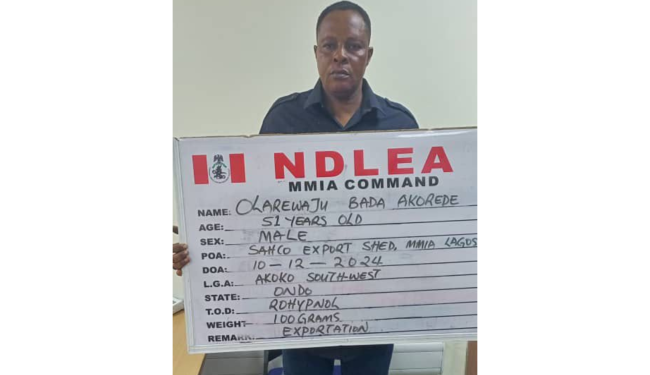 Ex-Convict Arrested Over Attempt To Export Drug Consignment To South Africa