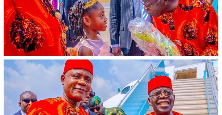 Enugu Governor Receives President Tinubu In Matching Outfits (Photos)