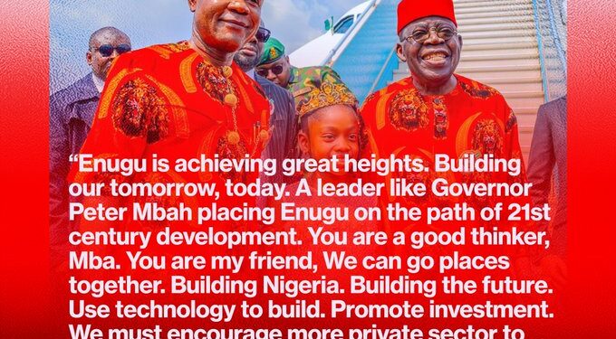 President Bola Tinubu Commissions The 135K Road In Enugu Metropolis