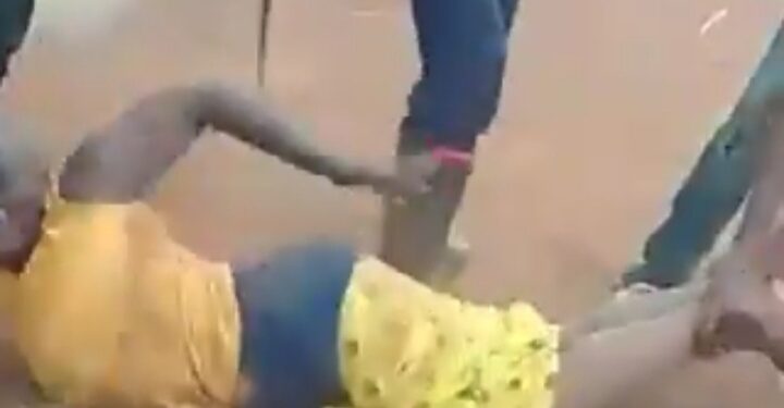 Men Caught Flogging A Married Woman & Her Lover As Punishment For Cheating