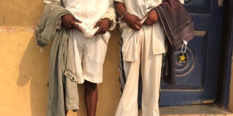 2 Young Men Who Used Fake Alert To Buy Clothes Worth ₦220,000 Caught In Ogun (Photo)