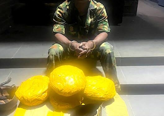 Police Arrest A Soldier With ‘Canadian Loud’ In Lagos Barracks (Photo)