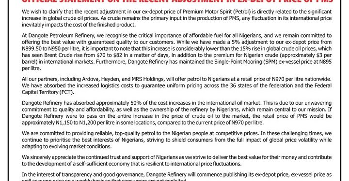 Increase In Pump Price Not From Us ― Dangote