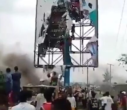 Northerners Pull Down Tinubu’s 2027 Billboard (Video)