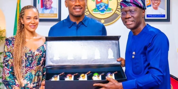 Sanwo-Olu Hosts Football Legend Didier Drogba In Lagos (Video)
