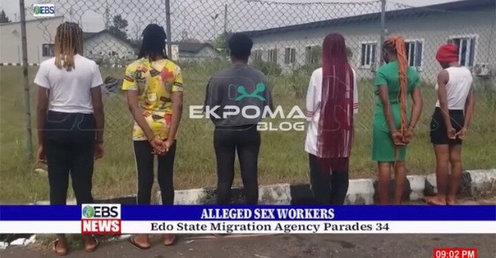 See 34 Sex Workers Arrested In Edo State (Video, Photos)