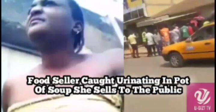 Food Seller Caught Urinating In Pot Of Soup She Sells To The Public (Video)