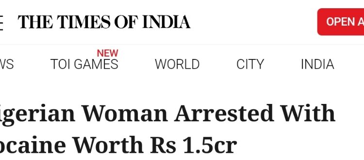 Nigerian Woman Arrested With Cocaine In India