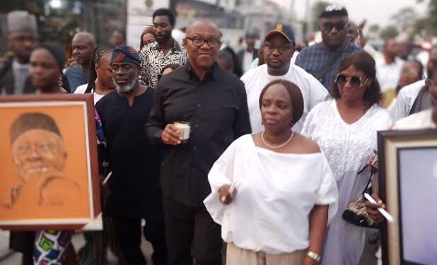 Pa Adebanjo: Peter Obi, Obedients, Hold Candlelight Procession In Lekki