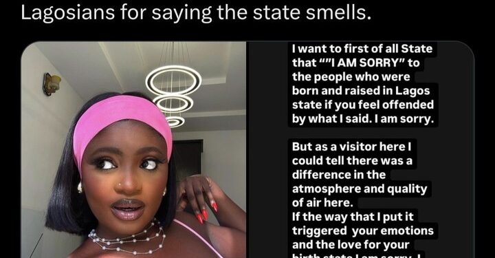 “I Am Sorry” — Lagos Corper Raye Apologizes To Lagosians Over ‘Smelly Lagos’ Comment